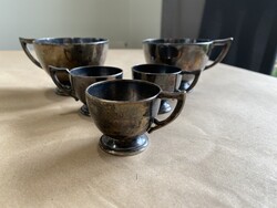 Szandrik A. E. Footed elf-eared silver-plated cups