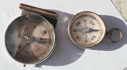 2 pcs Antique Metal Small Compass, Navigational Instruments