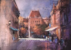 Pósa Ede - Kecskemét 34 x 48 cm pasztell, papír