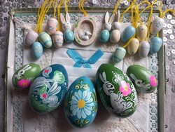 Retro Easter Painted Eggs, Wooden Egg Collection 21 pcs
