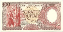 100 rupia rupiah 1958 Indonézia Gyönyörű