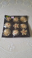 Handmade straw Christmas tree ornament set