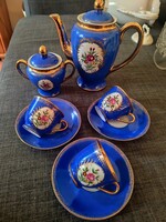 Unmarked Blue Gold Porcelain Coffee Set