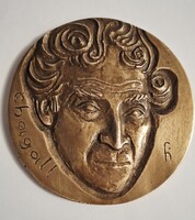 Z Chagall-emlékérem (plakett), amelyet Farkas István Béla szobrász bronz plakett-