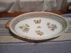 Herendi 28 cm long weaved porcelain tray