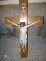 Carved wooden Jesus, cross, corpus, crucifix