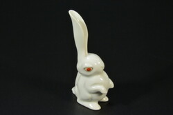 Herendi Kajla fülű nyúl porcelánfigura  5325, fehér
