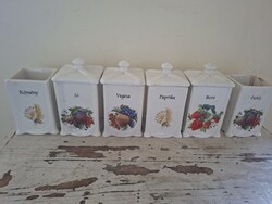 Hollóházi Porcelain Spice Jars