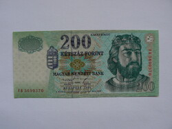 Hollóházi Szász Endre 200 Forint 1998 FB. UNC. Bankjegy
