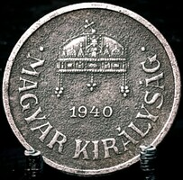 Magyarország 2 fillér, 1940 Acél /szürke színű/ Sima karima F02J8VV