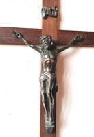 Beautiful Bronze Jesus on Wooden Cross