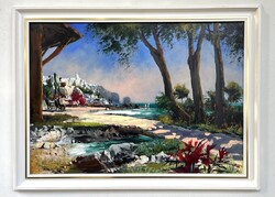 Adilov Alim Tengerparti város 50x70 cm + keret