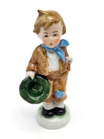 Antique German Porcelain Figurine – Hat-wearing Boy (Wagner & Apel) - Flawless!