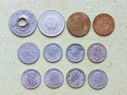 Magyarország 12 db Különböző Érme 5 10 20 Fillér 1 Forint 1946-1963