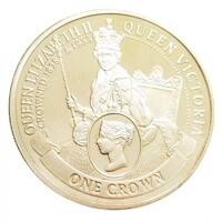 Gibraltár,1 crown 2013 - Viktória és II. Erzsébet koronázási jubileuma UNC ötvözet