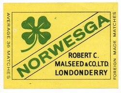 Gyufacímke: Anglia. Nagyobb méret.