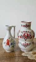 Zsolnay porcelán váza és kancsó párban – Hibátlan, kék pecsétes