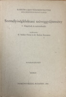DR. Szakács F.-Dr. Kulcsár Zs.: A Personality Psychology Textbook I.: Principles and Measurement Theory