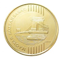 Magyarország,ARANYOZOTT 200 forint 2010 aUNC+ ötvözet