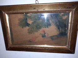 Deák Ébner Lajos (1859-1934)- Lányok a Tisza-parton. Antik festmény.