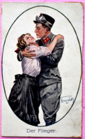 A pilóta - I.vh katonai romantikus grafikus képeslap  - Tátraszéplak Vöröskereszt hadikórházba 1916
