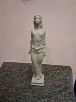 Kligl Sándor (1945–) – Nagyméretű (42 cm) Jelzett Női Terrakotta / Kerámia Szobor
