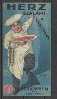 1920s - 1 Counting Card - Herz Salami is the Best - Budapest