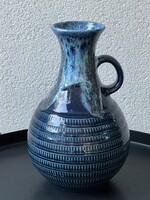 Retro Jasba kerámia váza folyatott mázzal, 24 cm magas