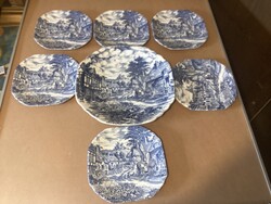 Régi Angol Wedgwood porcelán süteményes készlet