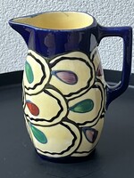 Antik cseh kerámia kancsó a 30-as évekből, Bern Keramia, 16 cm magas