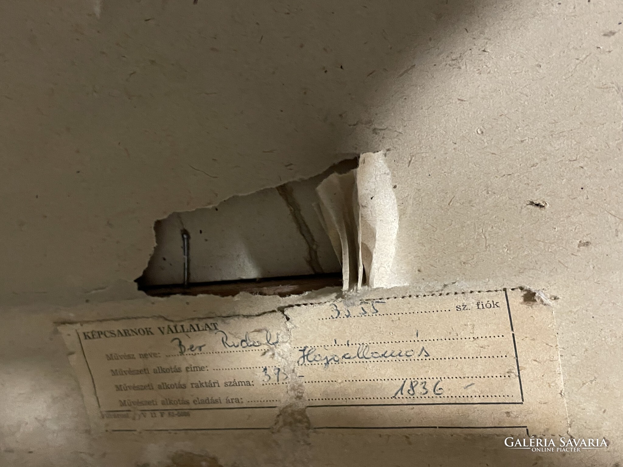 Painting by Rudolf Bér (1924-2004) of the ship station, Képcsarnokos ...