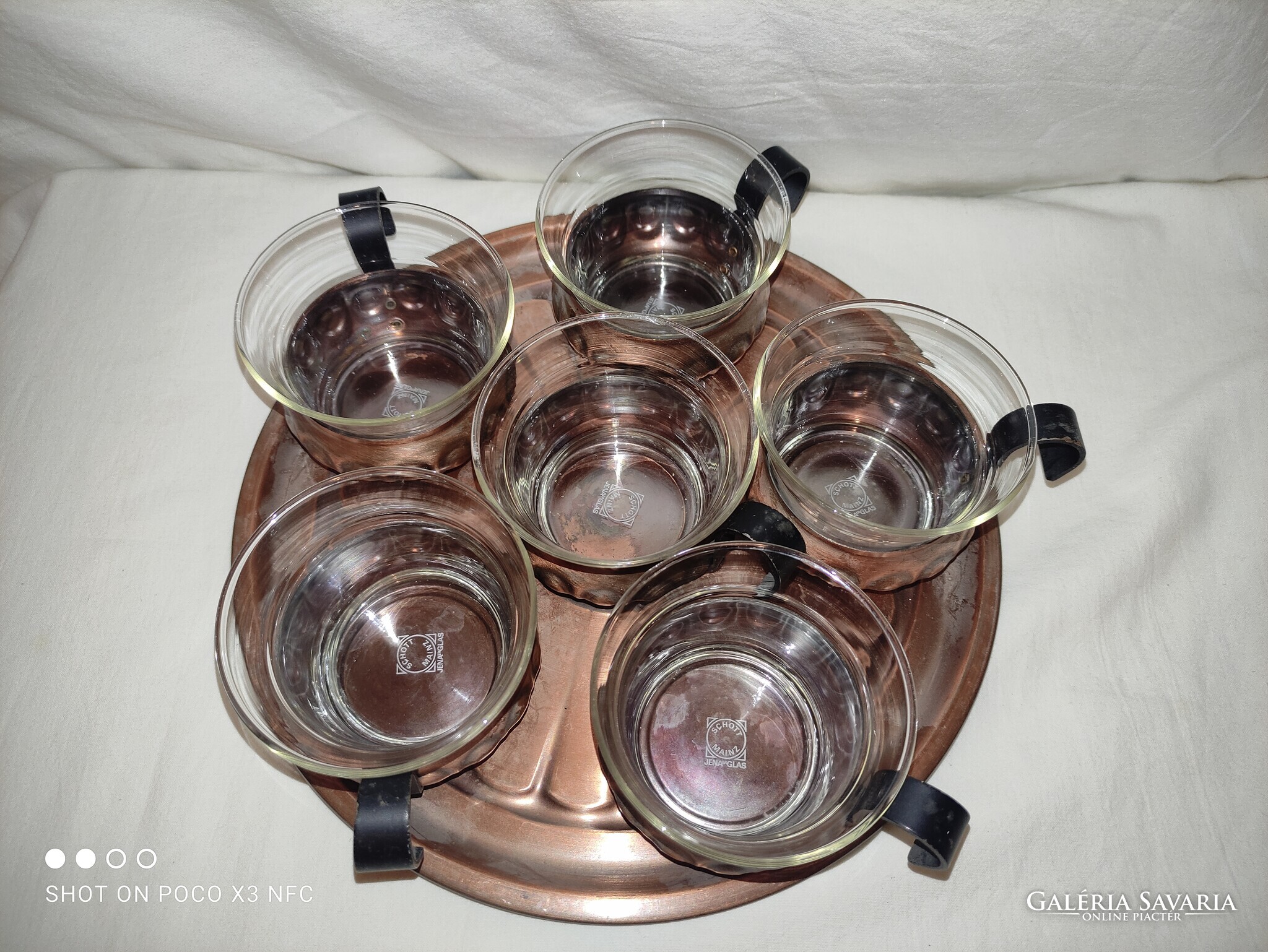 Schott Mainz Impressive Jena Glass Cups / Fine Marked Original! 6 With