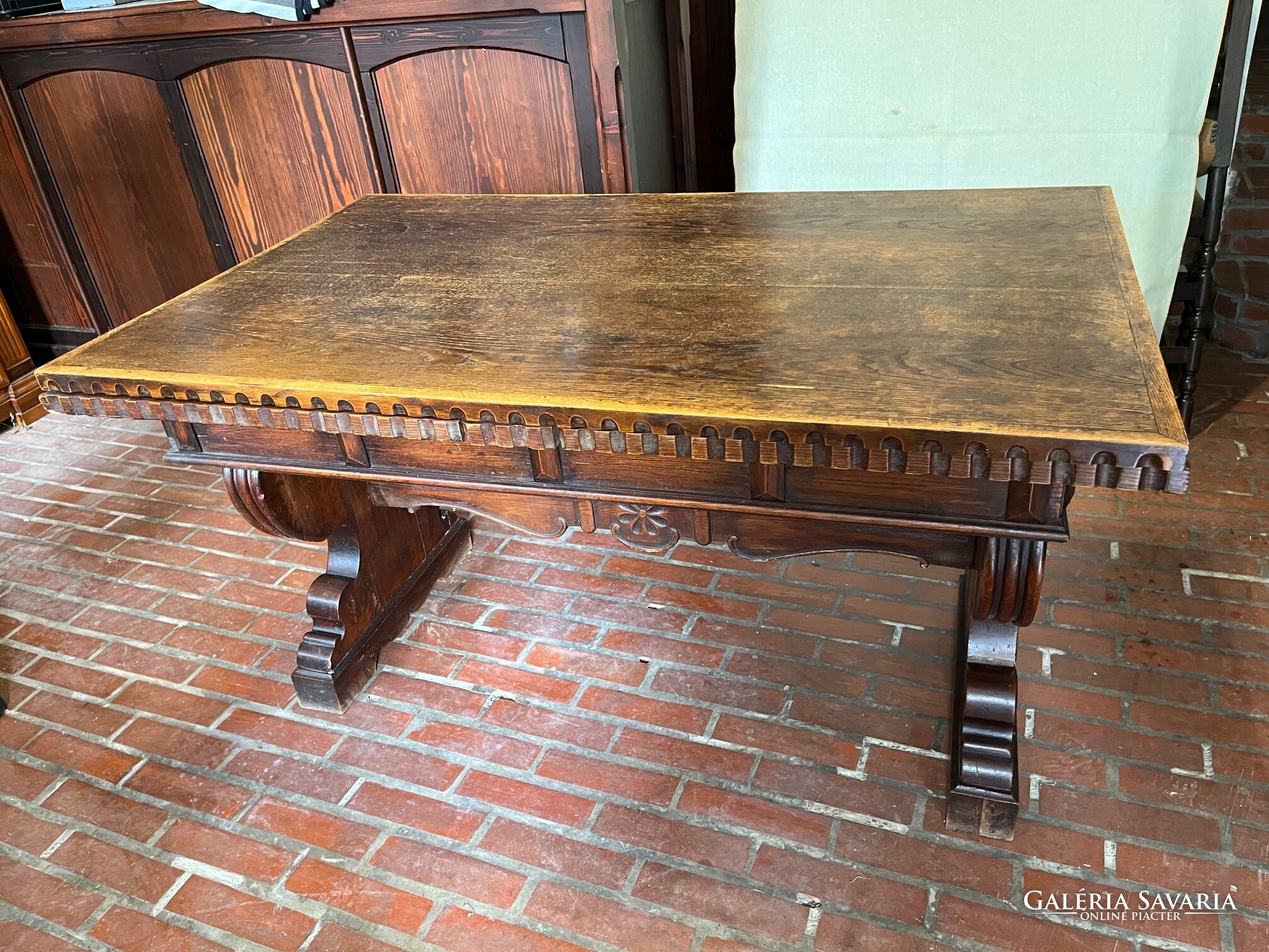 German pewter dining table with chairs Furniture Galeria