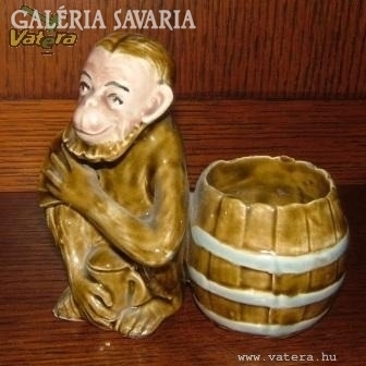 Antique majolica monkey ceramic holder