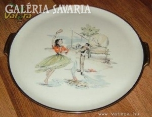 Large hand-painted porcelain tray, Alka Bavaria