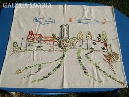 Unused, new, hand-embroidered tapestry