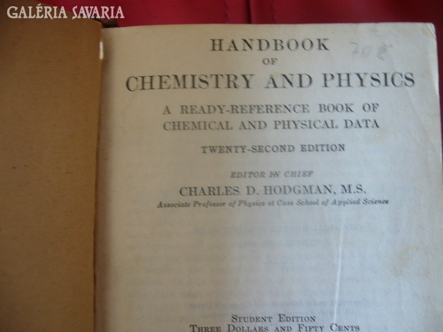 Charles D.Hodgman:Handbook of Chemistry and Physic