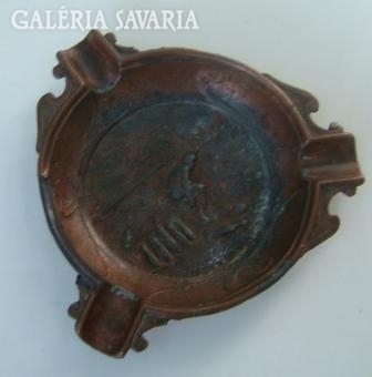 Antique secis ashtray from the beginning of the last century, bowling scene