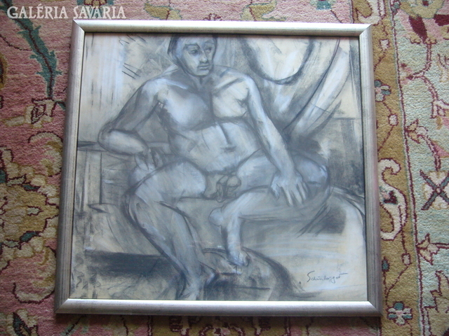 Armand Schönberger: male nude + frame + dedicated brochure