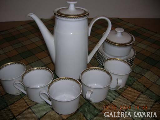 Gold-plated coffee set with kahla for incomplete replacement