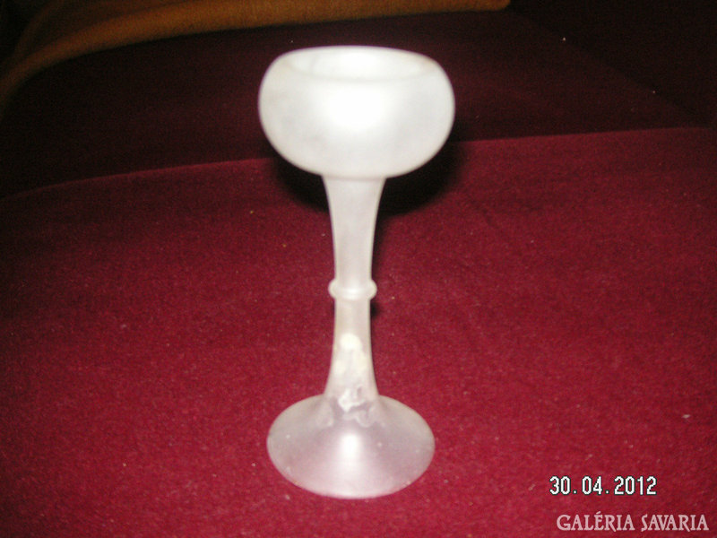 Artistic, delicate, individually made glass candle holder
