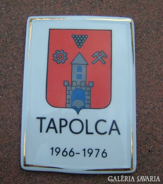 Hollóházi porcelain commemorative plaque > tapolca 1966-1976