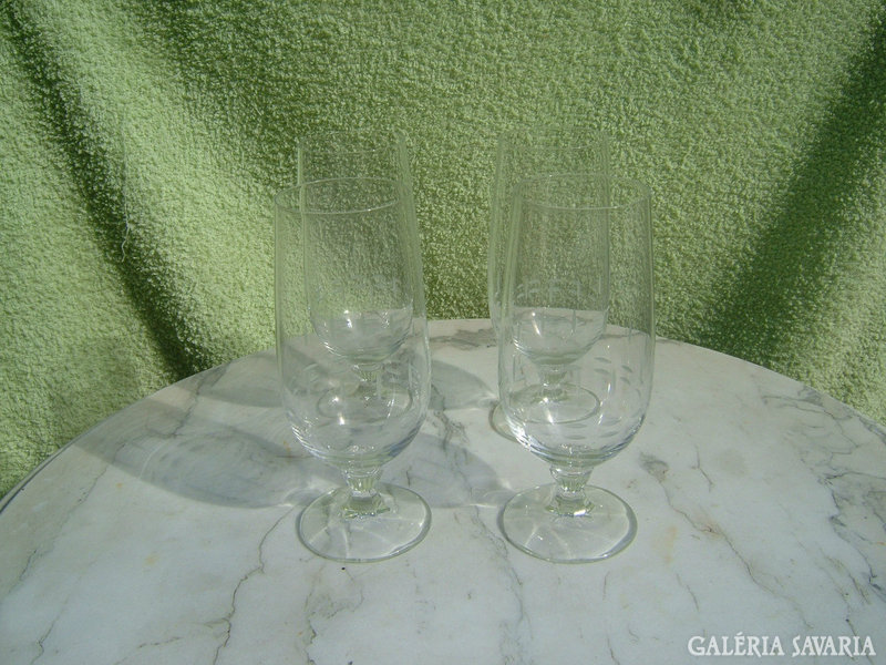 Old polished wine glasses with bases