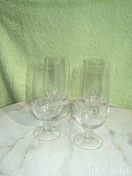 Old polished wine glasses with bases