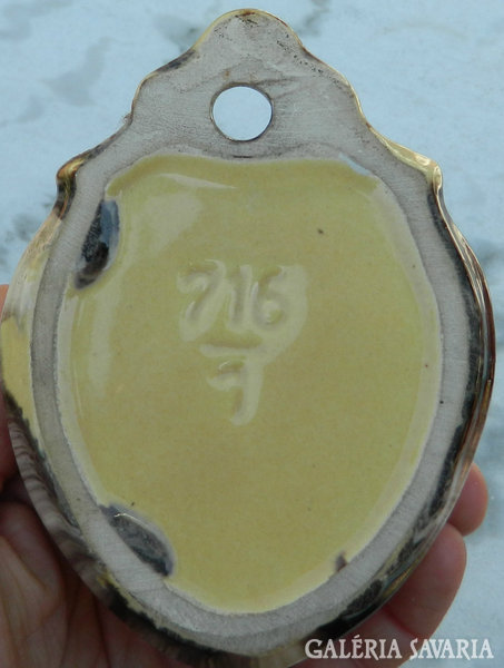 Old serial numbered wall ceramic holy water holder