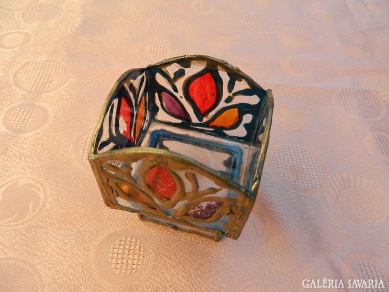 Handmade and painted candle holder