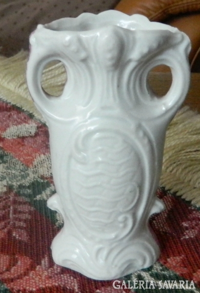 Antique hand-painted, embossed vase