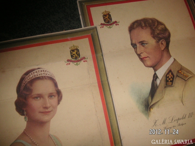 Belga Királyipár , 1934. III. Leopold  és  Astrid. 30 x 40 cm