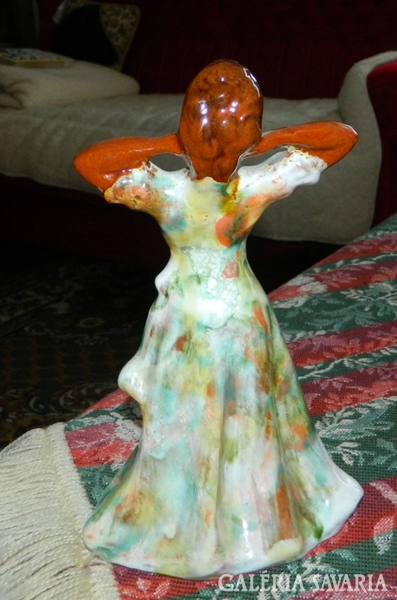 Old retro ceramic woman statue