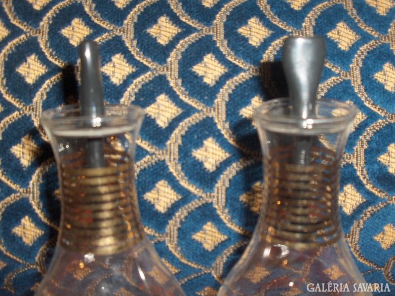 Table oil in a double bottle with vinegar holder